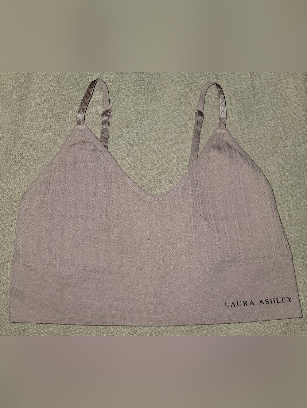 Laura Ashley Light Mauve/Lavender Ribbed Bralette